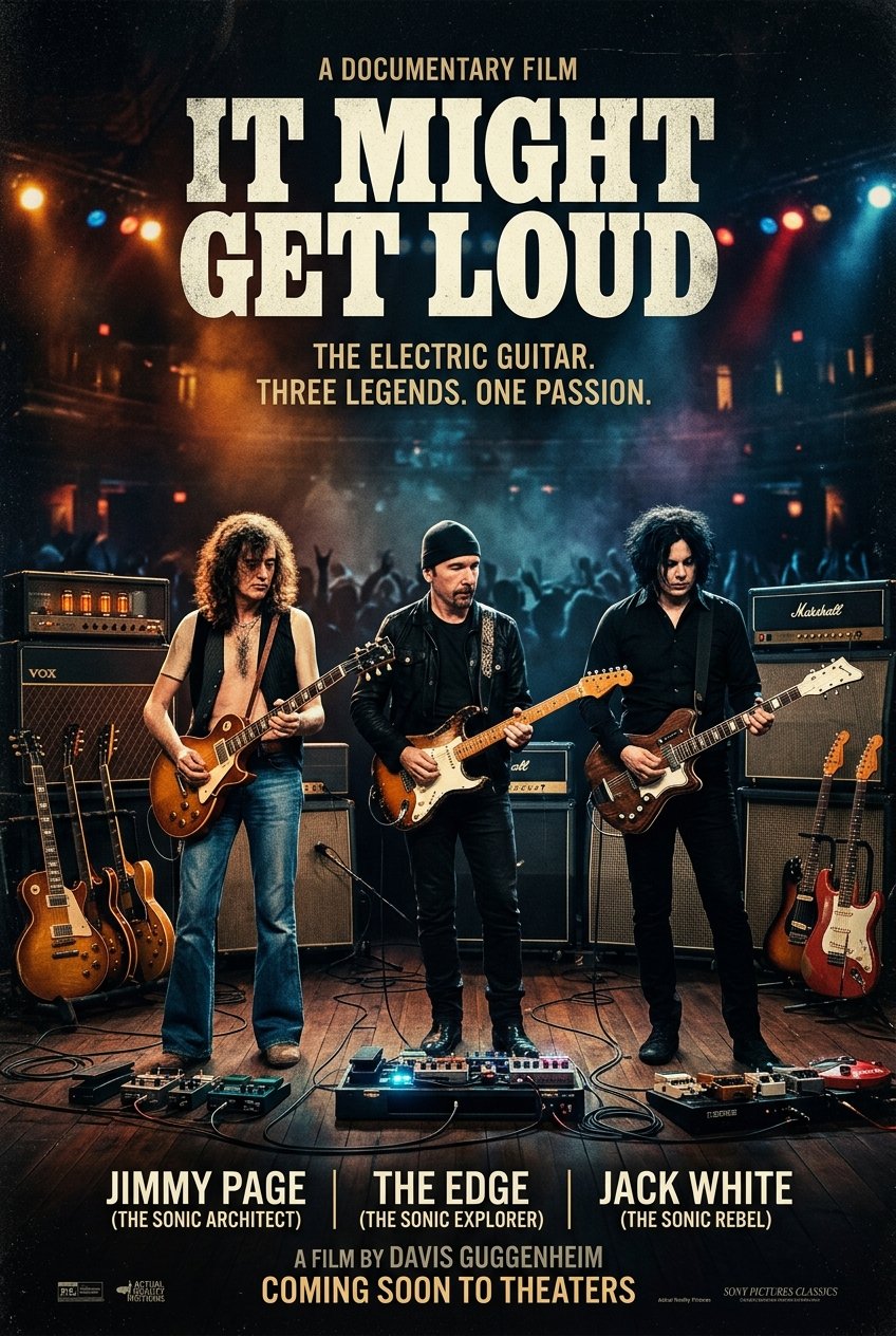 It Might Get Loud (2008) Review – Jimmy Page, Jack White, and The Edge Redefine Electric Guitar History